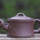 Artisan Yixing Zisha Purple Clay Teapot- Bamboo