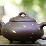 Artisan Yixing Zisha Purple Clay Teapot Gold Sprinkled Han Tang Shi Piao