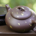 Artisan Yixing Zisha Purple Clay Teapot Gold Sprinkled Han Tang Shi Piao