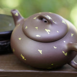 Artisan Yixing Zisha Purple Clay Teapot Gold Sprinkled Han Tang Shi Piao