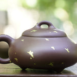 Artisan Yixing Zisha Purple Clay Teapot Gold Sprinkled Han Tang Shi Piao