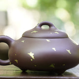 Artisan Yixing Zisha Purple Clay Teapot Gold Sprinkled Han Tang Shi Piao