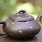 Artisan Yixing Zisha Purple Clay Teapot Gold Sprinkled Han Tang Shi Piao
