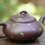 Artisan Yixing Zisha Purple Clay Teapot Gold Sprinkled Han Tang Shi Piao