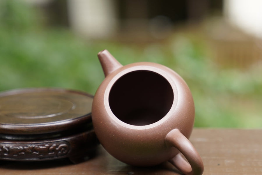 Tea Ware - Authentic Yixing Zisha Purple Clay Big Wheel Bead Teapot