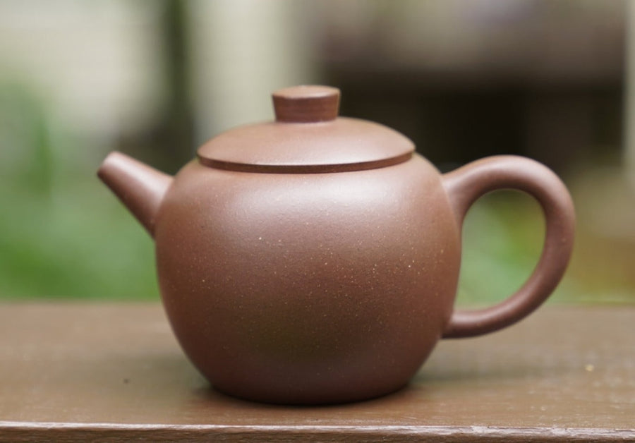Tea Ware - Authentic Yixing Zisha Purple Clay Big Wheel Bead Teapot -