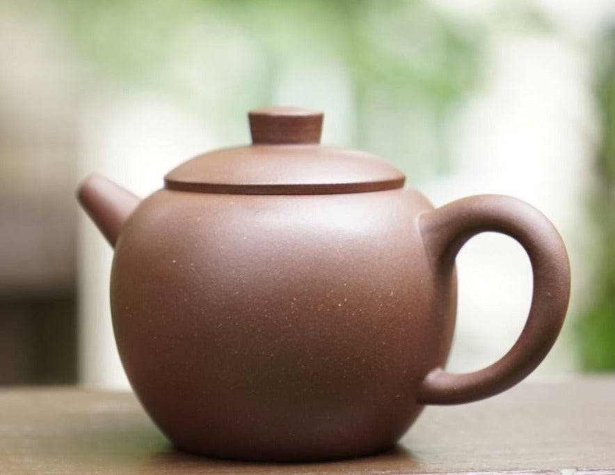 Tea Ware - Authentic Yixing Zisha Purple Clay Big Wheel Bead Teapot