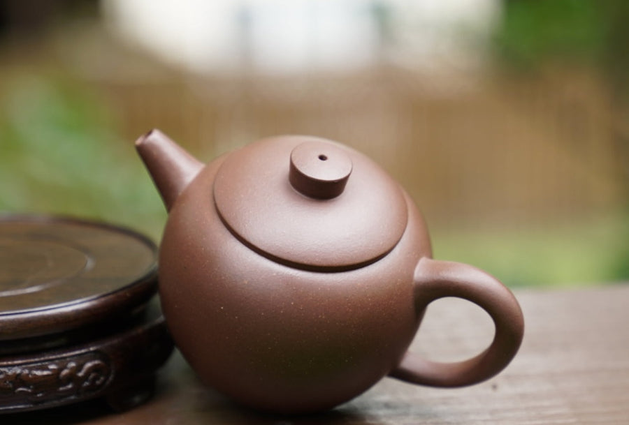 Authentic Yixing Zisha Purple Clay Big Wheel Bead Teapot