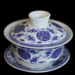 Blue and White Porcelain Auspicious and Longevity Gaiwan