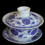 Blue and White Porcelain Auspicious and Longevity Gaiwan