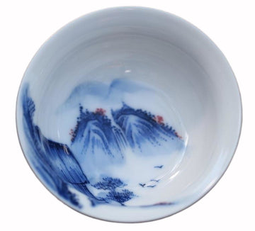 Tea Ware - Blue and White Porcelain Cup Landscape 70ml MeiMei Fine