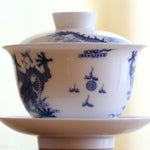 Blue and White Porcelain Gaiwan Dragon Handpainted