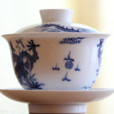 Blue and White Porcelain Gaiwan Dragon Handpainted