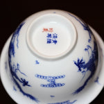 Blue and White Porcelain Gaiwan Dragon Handpainted