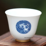 Blue and White Porcelain Tea Cup Antique Porcelain Dragon and Phoenix