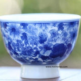 Jingdezhen Blue and White Porcelain Artisan Teacup Flower Bouquet