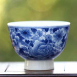 Jingdezhen Blue and White Porcelain Artisan Teacup Flower Bouquet