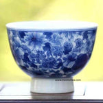 Jingdezhen Blue and White Porcelain Artisan Teacup Flower Bouquet