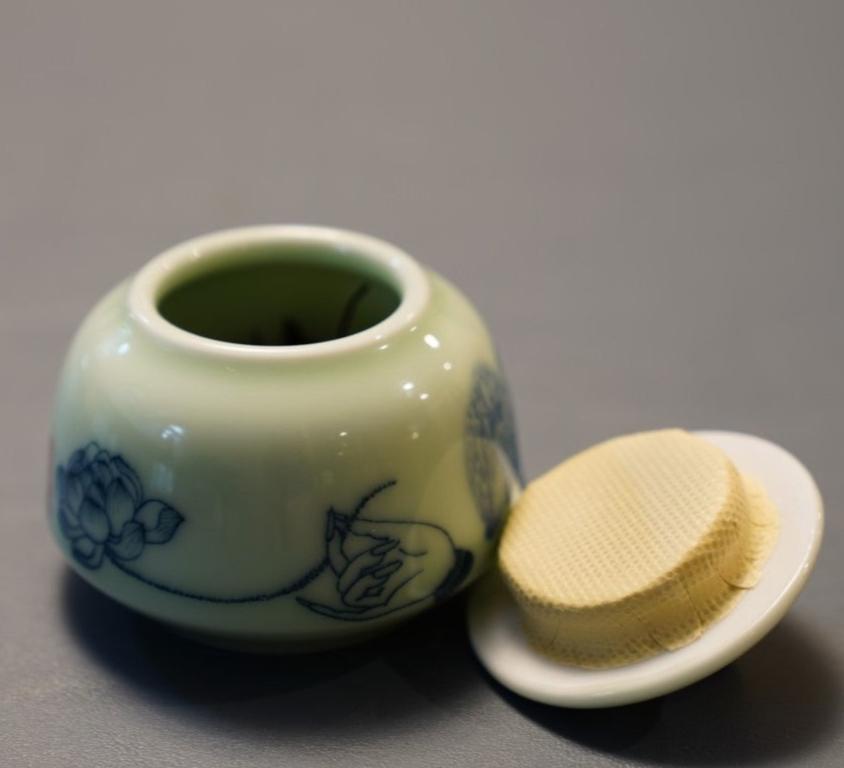 Celadon Lotus Zen Tea Canister