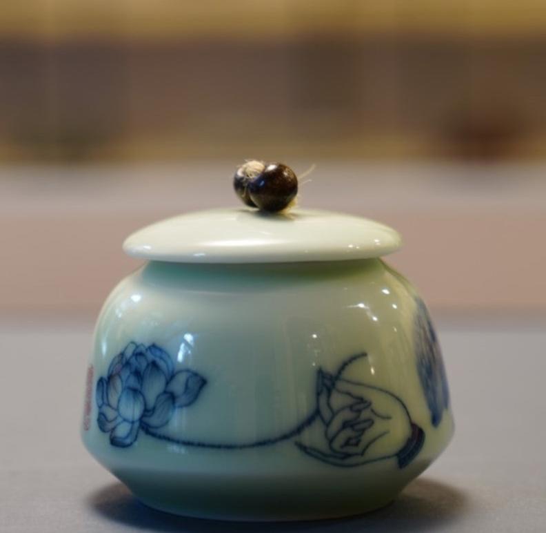 Celadon Lotus Zen Tea Canister