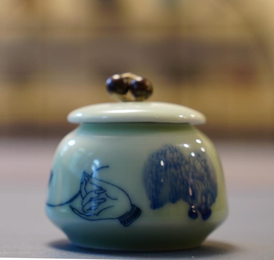 Celadon Lotus Zen Tea Canister