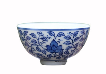 Tea Ware - Contemporary Blue and White Porcelain Cup / Bowl Floral