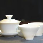 Essential White Porcelain Gaiwan and Gongfu Teacups Set