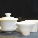 Essential White Porcelain Gaiwan and Gongfu Teacups Set