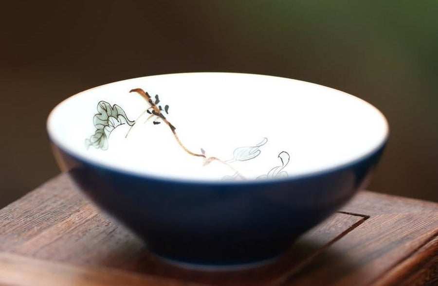 Jingdezhen Porcelain Teacup Deep Blue Glaze