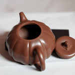 Geniune Yixing Zisha Purple Clay Teapot Classic Pumpkin Aged Lao Zi Ni