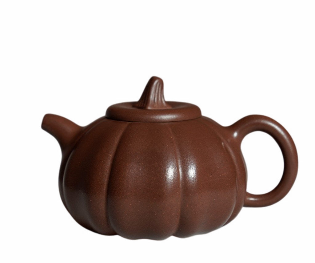Geniune Yixing Zisha Purple Clay Teapot Classic Pumpkin Aged Lao Zi Ni