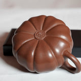 Geniune Yixing Zisha Purple Clay Teapot Classic Pumpkin Aged Lao Zi Ni