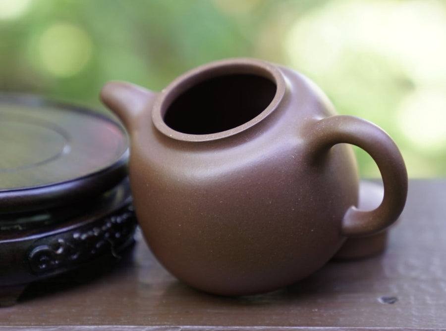 Tea Ware - Genuine Yixing Zisha Purple Clay Teapot Eggplant Stem Qie