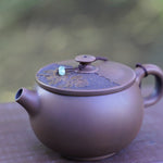 Jian Shui Purple Clay Hand-Carved Flower Lid Teapot