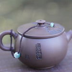 Jian Shui Purple Clay Hand-Carved Flower Lid Teapot