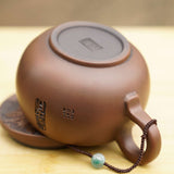 Jian Shui Purple Clay Hand-Carved Flower Lid Teapot