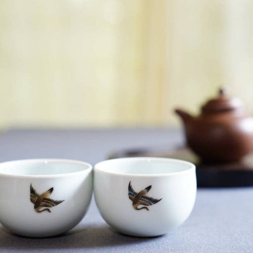 Jingdezhen Antique Porcelain Teacup Artisan Enamel Flying Goose