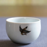 Jingdezhen Antique Porcelain Teacup Artisan Enamel Flying Goose