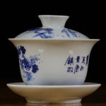 Jingdezhen Artisan Blue and White Porcelain Gaiwan Priceless Harmony