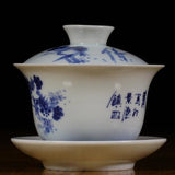Jingdezhen Artisan Blue and White Porcelain Gaiwan Priceless Harmony