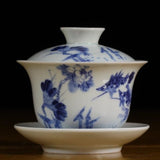 Jingdezhen Artisan Blue and White Porcelain Gaiwan Priceless Harmony