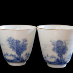 Jingdezhen Artisan Blue and White Porcelain Landscape Gongfu Teacup