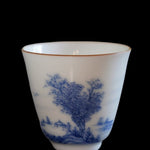 Jingdezhen Artisan Blue and White Porcelain Landscape Gongfu Teacup