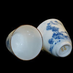 Jingdezhen Artisan Blue and White Porcelain Landscape Gongfu Teacup