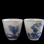 Jingdezhen Artisan Blue and White Porcelain Landscape Gongfu Teacup
