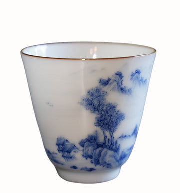 Tea Ware - Jingdezhen Artisan Blue and White Porcelain Landscape