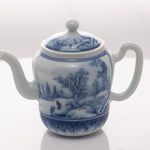 Jingdezhen Artisan Blue and White Porcelain Teapot Classic Snowing Landscape
