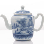 Jingdezhen Artisan Blue and White Porcelain Teapot Classic Snowing Landscape