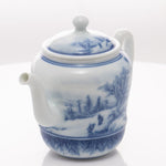 Jingdezhen Artisan Blue and White Porcelain Teapot Classic Snowing Landscape