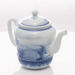 Jingdezhen Artisan Blue and White Porcelain Teapot Classic Snowing Landscape